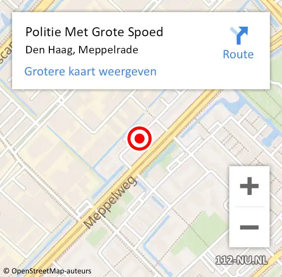 Locatie op kaart van de 112 melding: Politie Met Grote Spoed Naar Den Haag, Meppelrade op 21 mei 2024 09:57