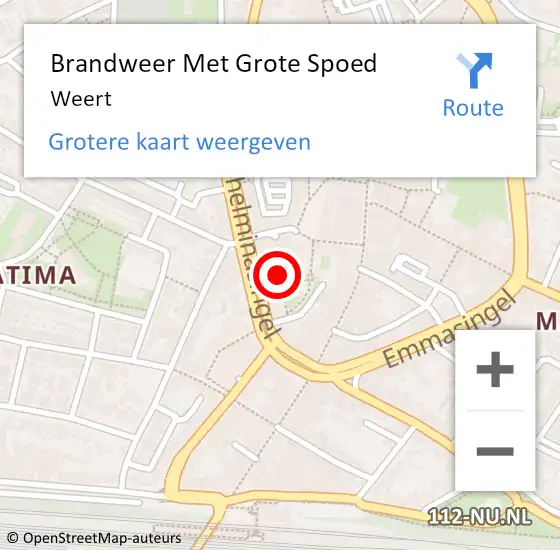 Locatie op kaart van de 112 melding: Brandweer Met Grote Spoed Naar Weert op 21 mei 2024 10:26