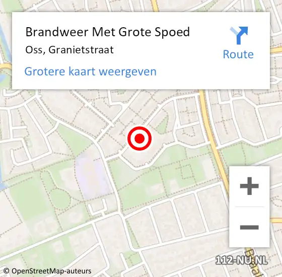 Locatie op kaart van de 112 melding: Brandweer Met Grote Spoed Naar Oss, Granietstraat op 21 mei 2024 10:46