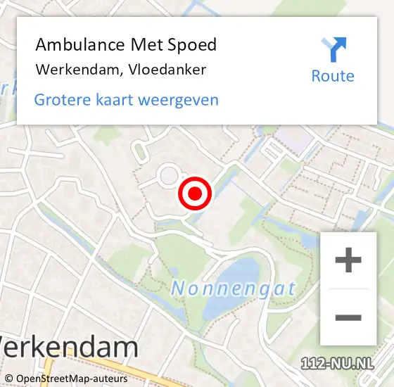 Locatie op kaart van de 112 melding: Ambulance Met Spoed Naar Werkendam, Vloedanker op 21 mei 2024 10:58