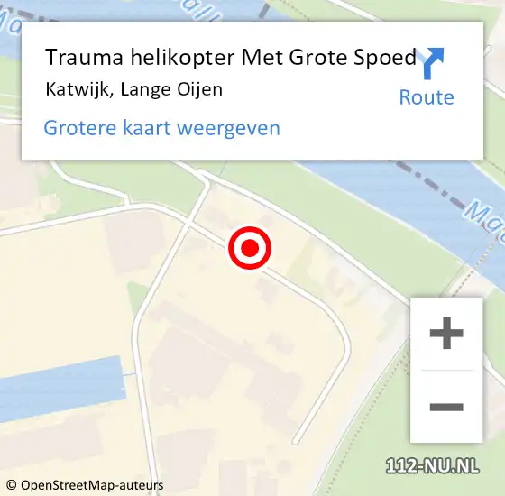 Locatie op kaart van de 112 melding: Trauma helikopter Met Grote Spoed Naar Katwijk, Lange Oijen op 21 mei 2024 11:17