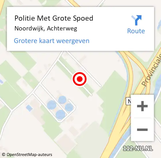 Locatie op kaart van de 112 melding: Politie Met Grote Spoed Naar Noordwijk, Achterweg op 21 mei 2024 11:37