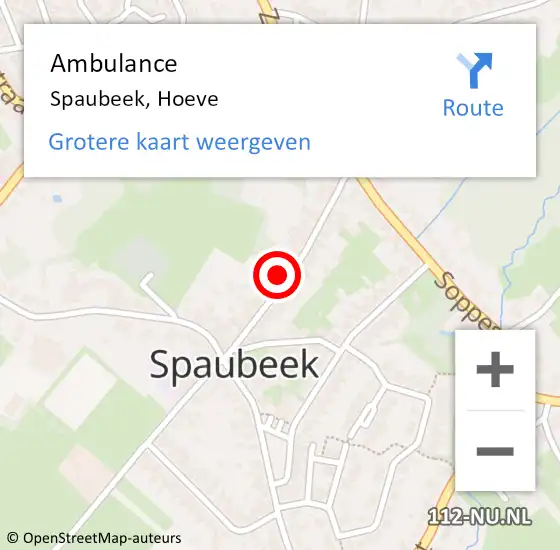 Locatie op kaart van de 112 melding: Ambulance Spaubeek, Hoeve op 6 oktober 2014 17:17