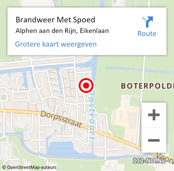 Locatie op kaart van de 112 melding: Brandweer Met Spoed Naar Alphen aan den Rijn, Eikenlaan op 21 mei 2024 13:18