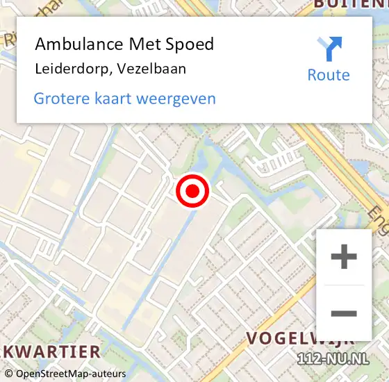 Locatie op kaart van de 112 melding: Ambulance Met Spoed Naar Leiderdorp, Vezelbaan op 21 mei 2024 13:21
