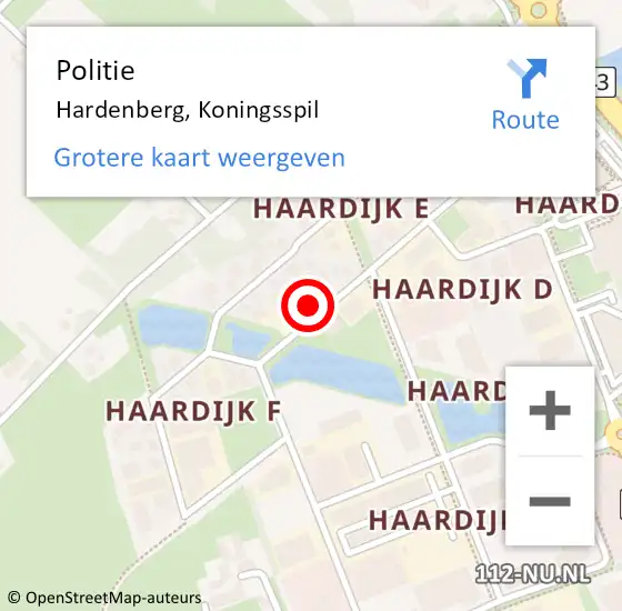 Locatie op kaart van de 112 melding: Politie Hardenberg, Koningsspil op 21 mei 2024 13:43