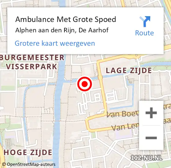 Locatie op kaart van de 112 melding: Ambulance Met Grote Spoed Naar Alphen aan den Rijn, De Aarhof op 21 mei 2024 13:45