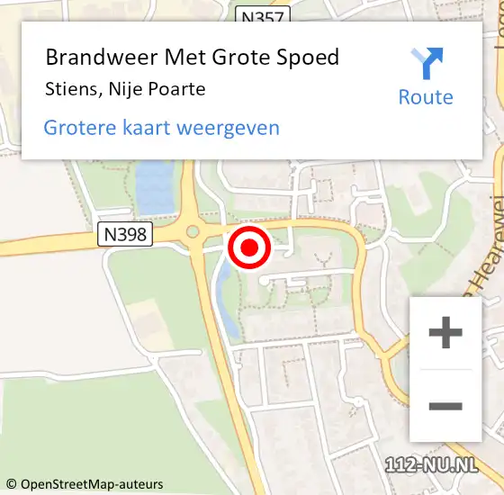 Locatie op kaart van de 112 melding: Brandweer Met Grote Spoed Naar Stiens, Nije Poarte op 21 mei 2024 13:56