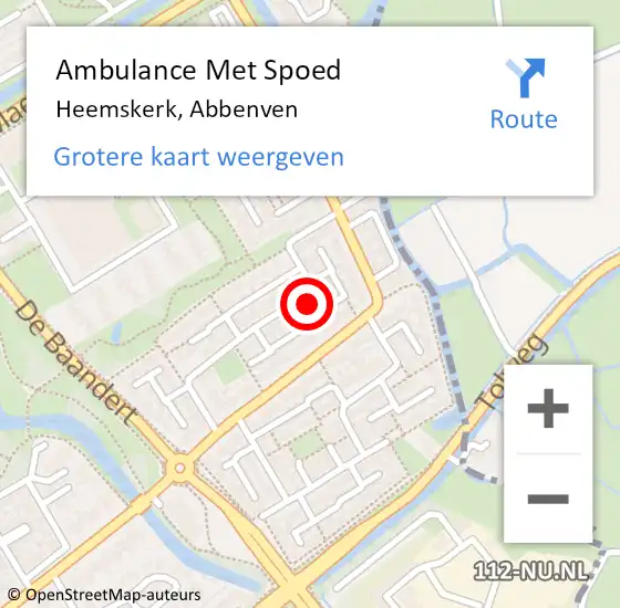 Locatie op kaart van de 112 melding: Ambulance Met Spoed Naar Heemskerk, Abbenven op 21 mei 2024 14:25