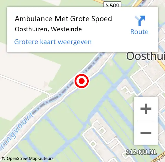 Locatie op kaart van de 112 melding: Ambulance Met Grote Spoed Naar Oosthuizen, Westeinde op 21 mei 2024 14:28