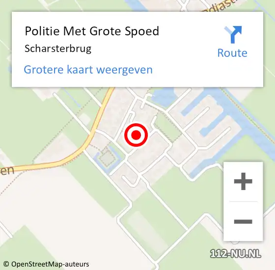 Locatie op kaart van de 112 melding: Politie Met Grote Spoed Naar Scharsterbrug op 21 mei 2024 14:43