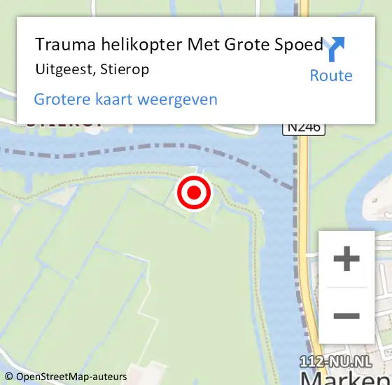 Locatie op kaart van de 112 melding: Trauma helikopter Met Grote Spoed Naar Uitgeest, Stierop op 21 mei 2024 14:51