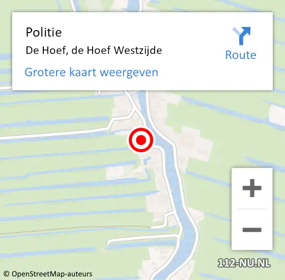 Locatie op kaart van de 112 melding: Politie De Hoef, de Hoef Westzijde op 21 mei 2024 15:00