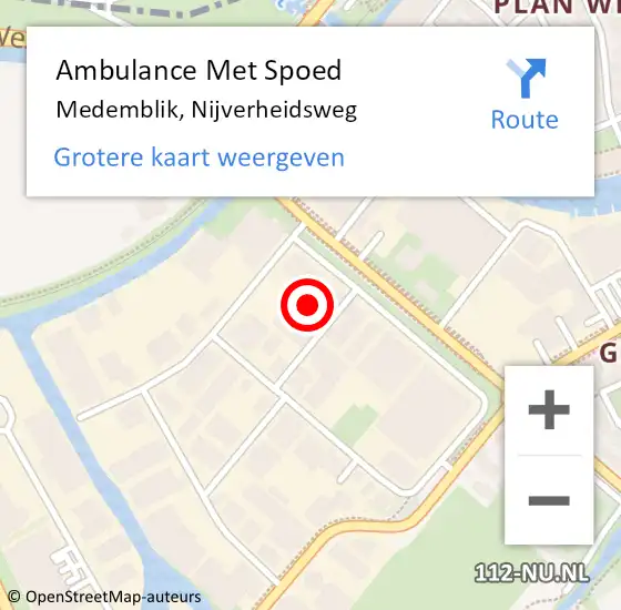 Locatie op kaart van de 112 melding: Ambulance Met Spoed Naar Medemblik, Nijverheidsweg op 21 mei 2024 15:22