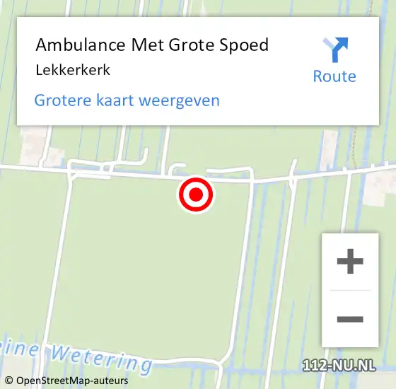 Locatie op kaart van de 112 melding: Ambulance Met Grote Spoed Naar Lekkerkerk op 21 mei 2024 15:40