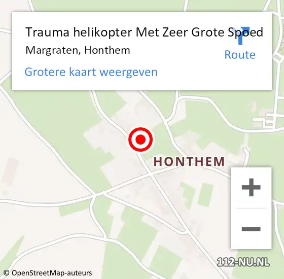 Locatie op kaart van de 112 melding: Trauma helikopter Met Zeer Grote Spoed Naar Margraten, Honthem op 21 mei 2024 15:47