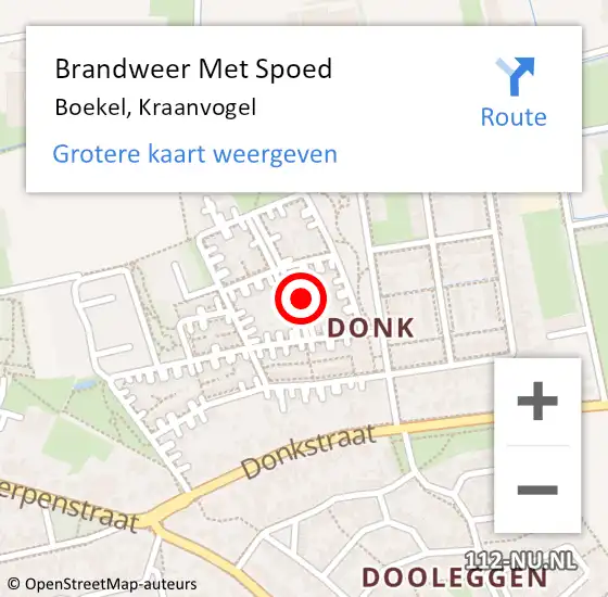 Locatie op kaart van de 112 melding: Brandweer Met Spoed Naar Boekel, Kraanvogel op 21 mei 2024 16:03