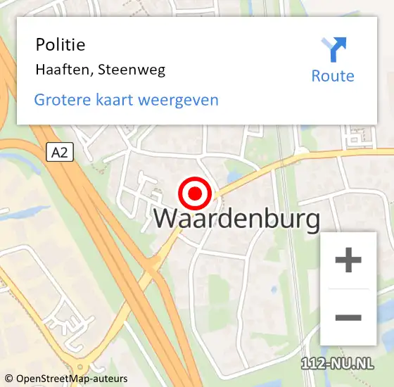 Locatie op kaart van de 112 melding: Politie Haaften, Steenweg op 21 mei 2024 16:07