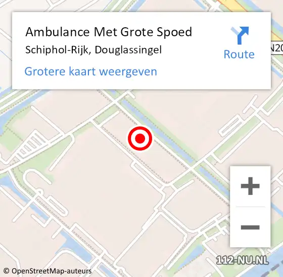 Locatie op kaart van de 112 melding: Ambulance Met Grote Spoed Naar Schiphol-Rijk, Douglassingel op 21 mei 2024 16:36