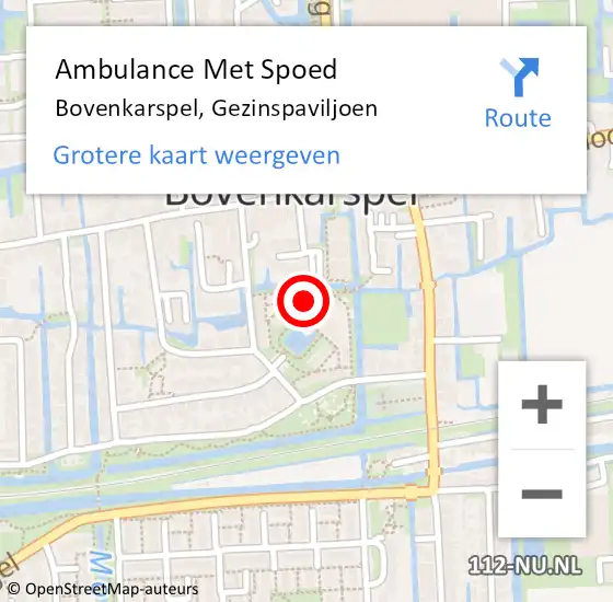Locatie op kaart van de 112 melding: Ambulance Met Spoed Naar Bovenkarspel, Gezinspaviljoen op 21 mei 2024 16:38