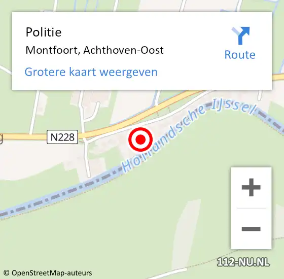 Locatie op kaart van de 112 melding: Politie Montfoort, Achthoven-Oost op 21 mei 2024 16:43