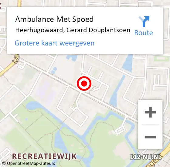 Locatie op kaart van de 112 melding: Ambulance Met Spoed Naar Heerhugowaard, Gerard Douplantsoen op 21 mei 2024 16:56