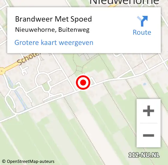 Locatie op kaart van de 112 melding: Brandweer Met Spoed Naar Nieuwehorne, Buitenweg op 21 mei 2024 17:06