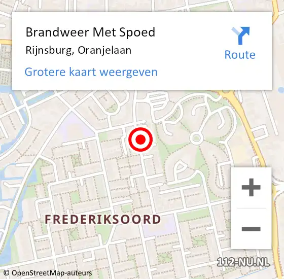 Locatie op kaart van de 112 melding: Brandweer Met Spoed Naar Rijnsburg, Oranjelaan op 21 mei 2024 17:11