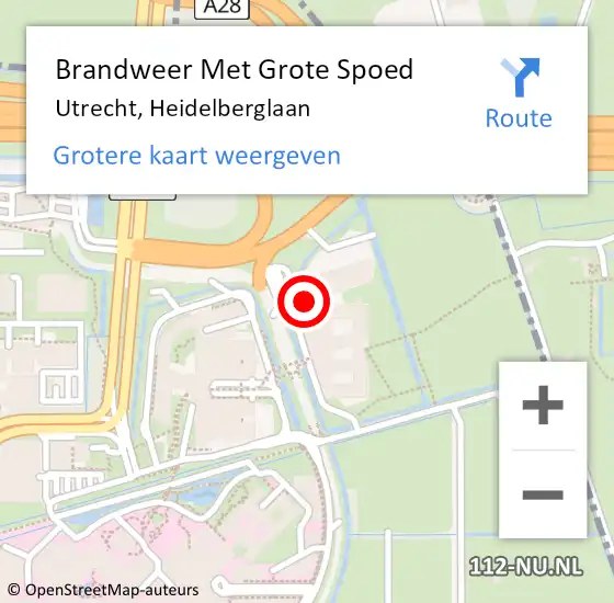 Locatie op kaart van de 112 melding: Brandweer Met Grote Spoed Naar Utrecht, Heidelberglaan op 21 mei 2024 17:31