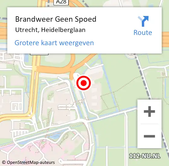 Locatie op kaart van de 112 melding: Brandweer Geen Spoed Naar Utrecht, Heidelberglaan op 21 mei 2024 17:32