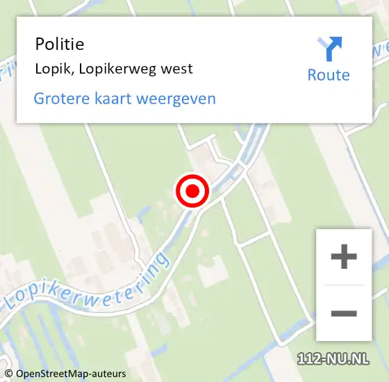 Locatie op kaart van de 112 melding: Politie Lopik, Lopikerweg west op 21 mei 2024 17:33