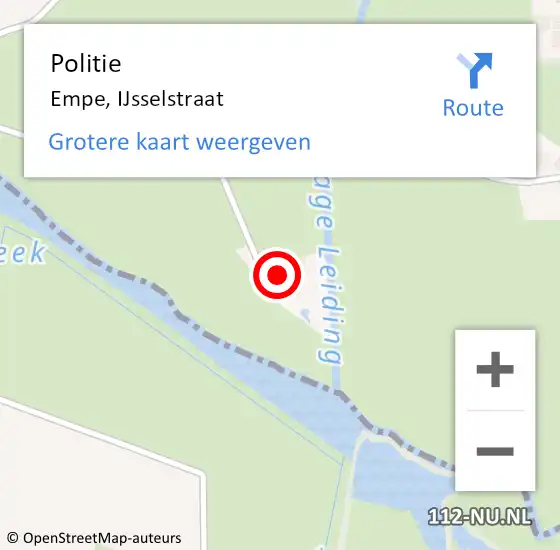 Locatie op kaart van de 112 melding: Politie Empe, IJsselstraat op 21 mei 2024 17:44