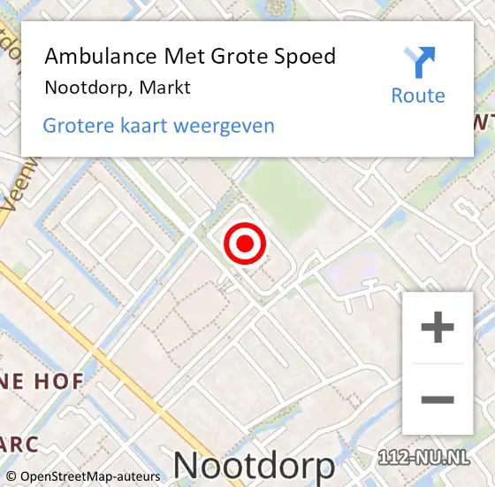 Locatie op kaart van de 112 melding: Ambulance Met Grote Spoed Naar Nootdorp, Markt op 21 mei 2024 18:01