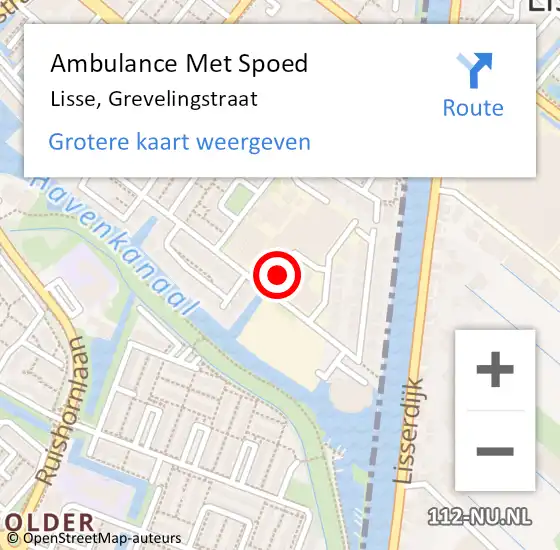 Locatie op kaart van de 112 melding: Ambulance Met Spoed Naar Lisse, Grevelingstraat op 21 mei 2024 18:18