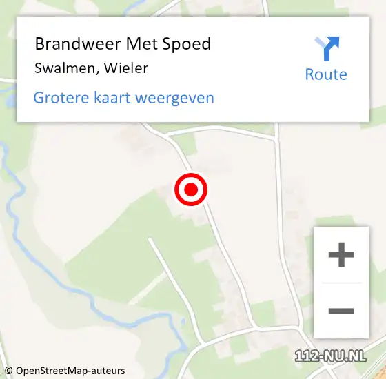 Locatie op kaart van de 112 melding: Brandweer Met Spoed Naar Swalmen, Wieler op 21 mei 2024 18:30