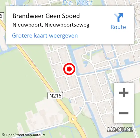 Locatie op kaart van de 112 melding: Brandweer Geen Spoed Naar Nieuwpoort, Nieuwpoortseweg op 21 mei 2024 18:48