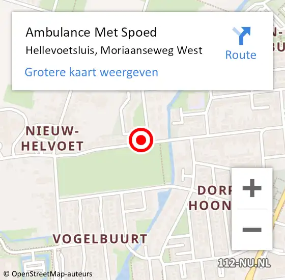 Locatie op kaart van de 112 melding: Ambulance Met Spoed Naar Hellevoetsluis, Moriaanseweg West op 21 mei 2024 18:48