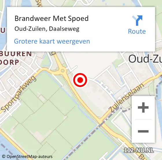 Locatie op kaart van de 112 melding: Brandweer Met Spoed Naar Oud-Zuilen, Daalseweg op 21 mei 2024 18:59