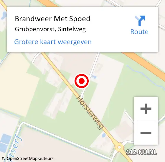 Locatie op kaart van de 112 melding: Brandweer Met Spoed Naar Grubbenvorst, Sintelweg op 21 mei 2024 19:02