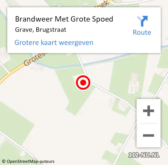 Locatie op kaart van de 112 melding: Brandweer Met Grote Spoed Naar Grave, Brugstraat op 21 mei 2024 19:06