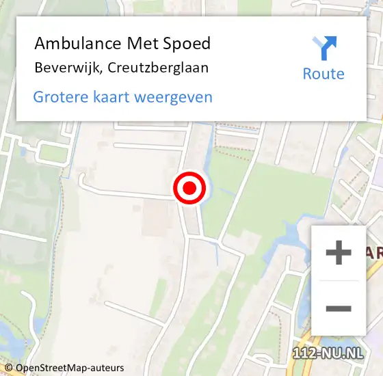 Locatie op kaart van de 112 melding: Ambulance Met Spoed Naar Beverwijk, Creutzberglaan op 21 mei 2024 19:19