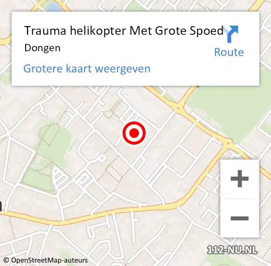 Locatie op kaart van de 112 melding: Trauma helikopter Met Grote Spoed Naar Dongen op 21 mei 2024 19:33