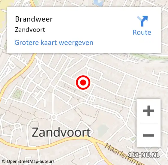 Locatie op kaart van de 112 melding: Brandweer Zandvoort op 21 mei 2024 19:45