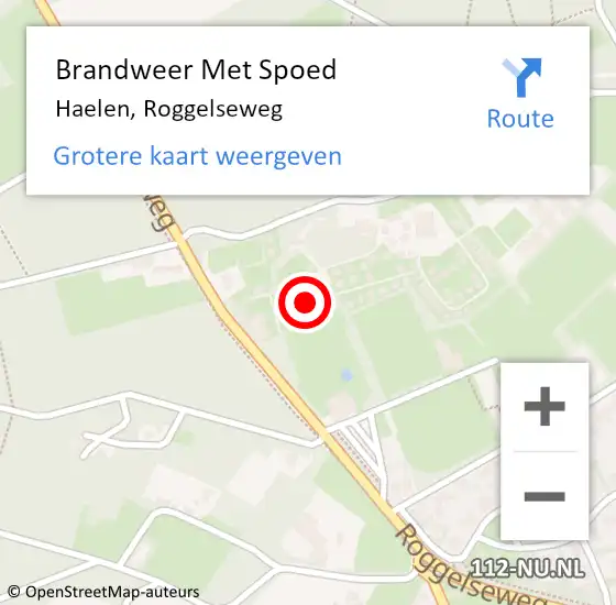 Locatie op kaart van de 112 melding: Brandweer Met Spoed Naar Haelen, Roggelseweg op 21 mei 2024 19:47