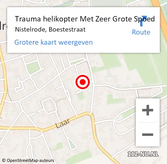 Locatie op kaart van de 112 melding: Trauma helikopter Met Zeer Grote Spoed Naar Nistelrode, Boestestraat op 21 mei 2024 19:57