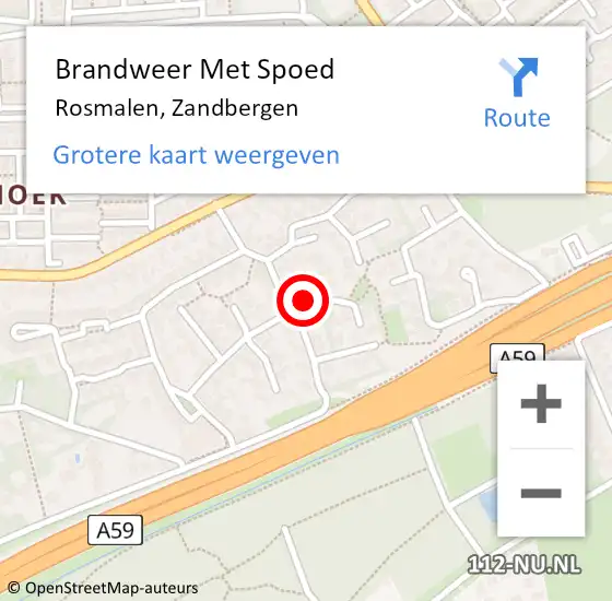 Locatie op kaart van de 112 melding: Brandweer Met Spoed Naar Rosmalen, Zandbergen op 21 mei 2024 20:00