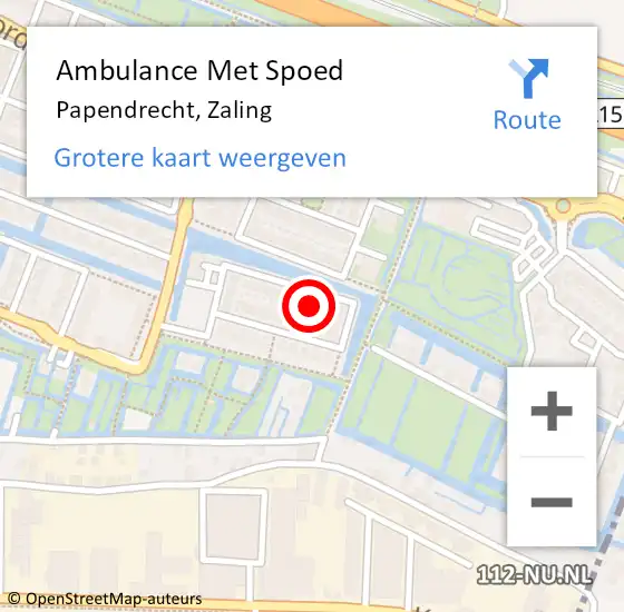 Locatie op kaart van de 112 melding: Ambulance Met Spoed Naar Papendrecht, Zaling op 21 mei 2024 20:18