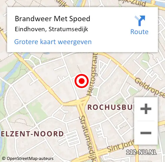 Locatie op kaart van de 112 melding: Brandweer Met Spoed Naar Eindhoven, Stratumsedijk op 21 mei 2024 20:23