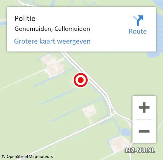 Locatie op kaart van de 112 melding: Politie Genemuiden, Cellemuiden op 21 mei 2024 20:28