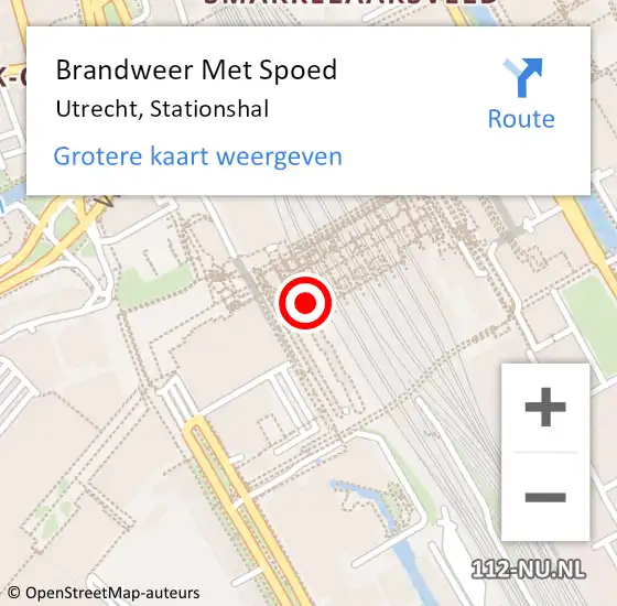 Locatie op kaart van de 112 melding: Brandweer Met Spoed Naar Utrecht, Stationshal op 21 mei 2024 20:33